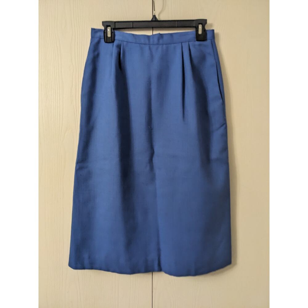 Cross Country Fashions Women's Blue Midi Length Button Closer Skirt Size 9/10